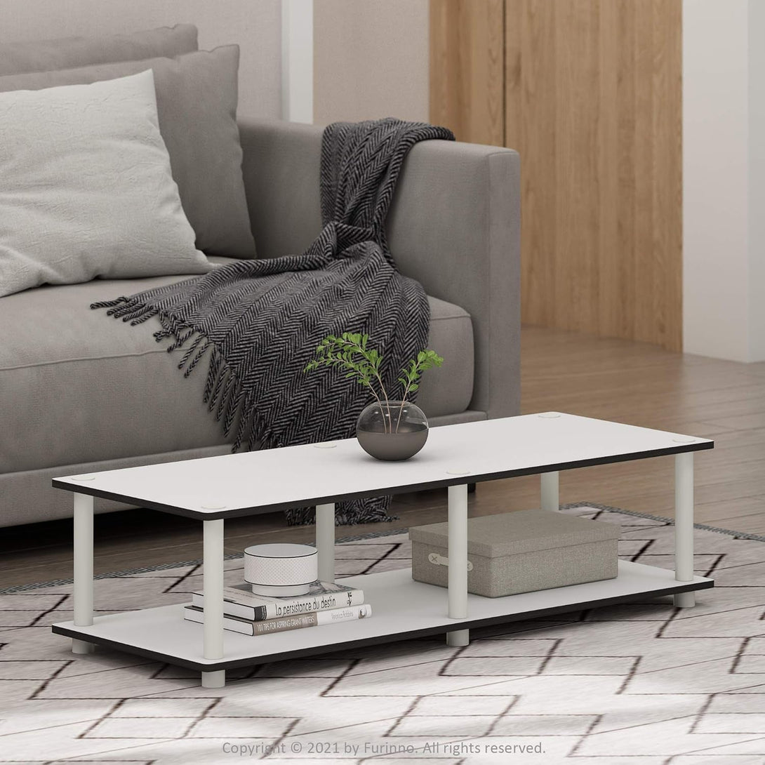 Furinno Just No Tools Wide TV Stand, White
