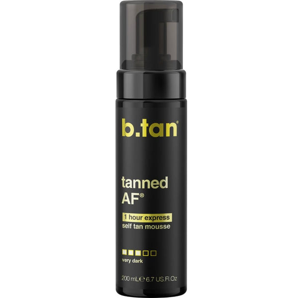 b.tan Dark Self Tanner Mousse | Get Tanned - Best, 1 Hour Express Sunless Tanning Foam, No Fake Tan Smell, Ultra Dark Bronzing Glow, Face & Body,