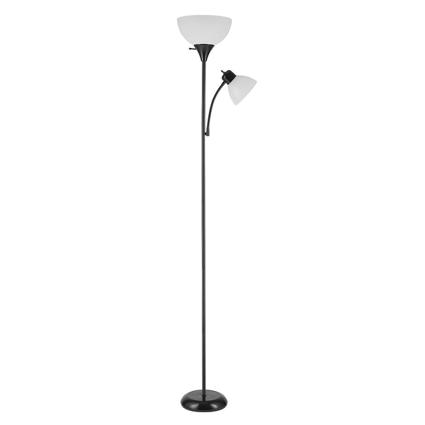 Globe Electric 67135 72" Floor Lamp with Adjustable Reading Light, Bright, Easy-to-Assemble Torchiere for Bedroom, Living Room & Office -