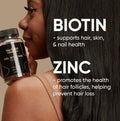 Black Girl Vitamins - Hair, Skin, and Nails Gummies with Biotin (6000 mcg), Zinc, Gelatin Free, Vitamin A, and Vitamin E - Gluten-Free. Made in