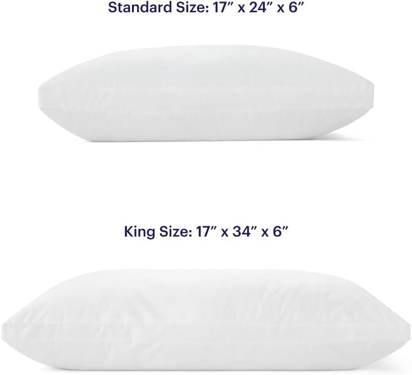 Purple Cloud Pillow, King Size, Plush Down-Alternative Neck Pillow | Side, Back, Stomach Sleepers, Soft Moldable Feel, Hypoallergenic Gel Fiber