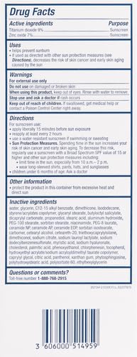 Cerave 100% Mineral Sunscreen SPF 50, Face Sunscreen with Zinc Oxide & Titanium Dioxide, Hyaluronic Acid + Niacinamide + Ceramides, Oil Free,