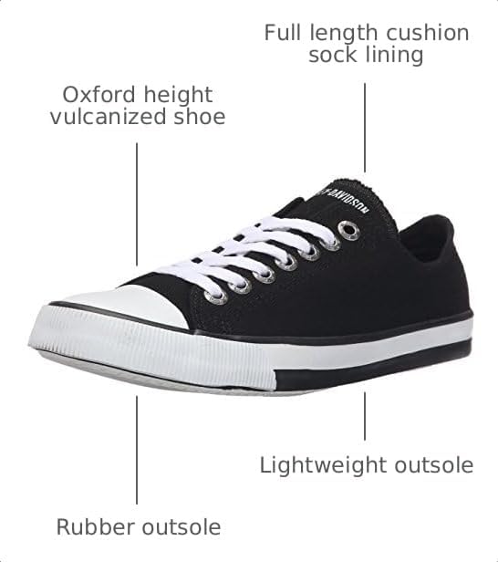 Harley-Davidson Footwear Womens Zia Lace Up Sneakers Shoes Casual - Black 7 Black