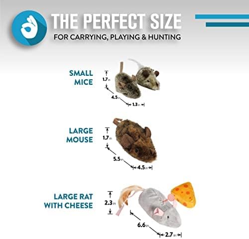 OurPets Play-N-Squeak Mouse Hunter Cat Toy, Catnip Filled, Interactive Fun | Real rodent sound effect, electronic squeaker inside, sparks hunting