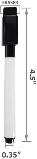 Flexible Magnets Fine tip Dry Erase Black Markers with Magnetic Cap and Eraser, Perfect for Dry Erase Boards and Whiteboards Pack of 5