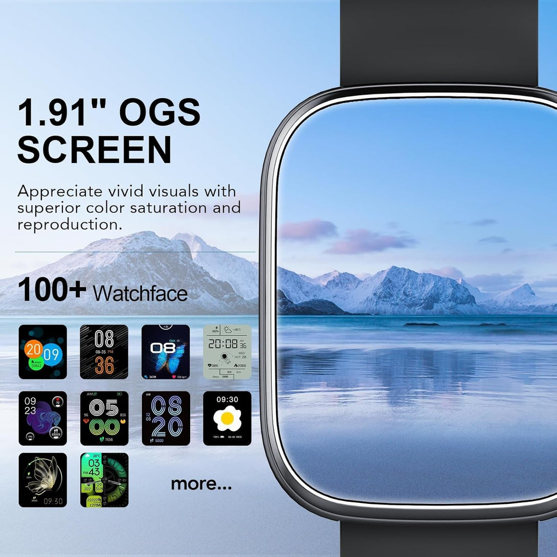 QXQ Smart Watch (Answer/Make Call), 1.91" HD OGS Full Touch Screen, Smart Watch for Men Women, 112+ Sport Mode