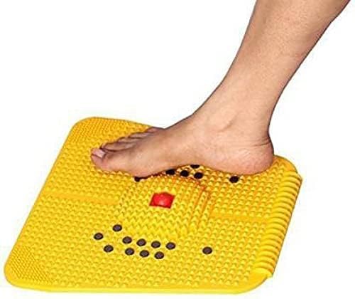 High Strength Plastic Acupressure Mat & Feet Massager Acupunctures Stress, Pain Relief Massager Tool for Blood Circulation in Human Body (Yellow),