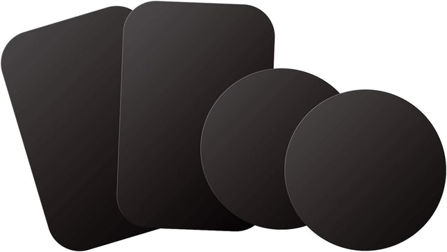 Mount Metal Plate with Adhesive for Magnetic Cradle-Less Mount by Wixgear - X4 Pack 2 Rectangle and 2 round (Compatible 