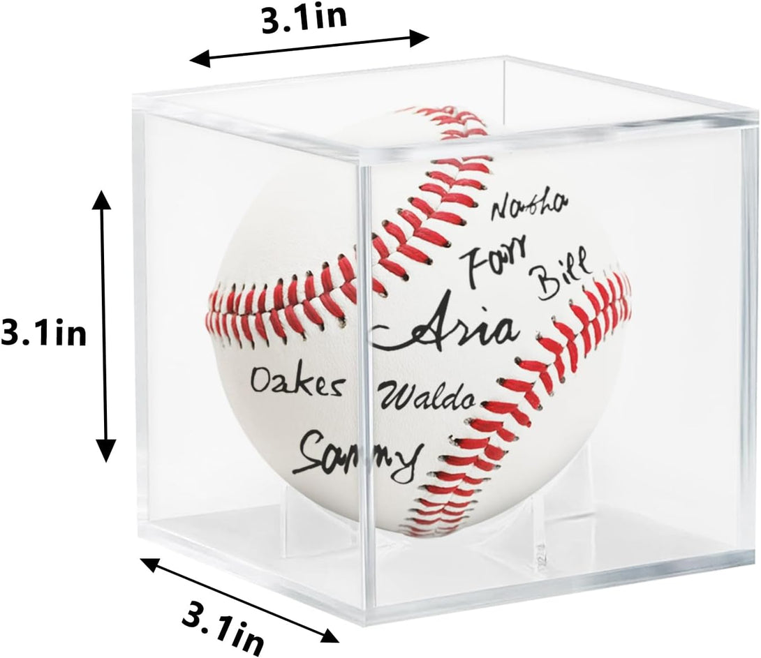 Acrylic Baseball Case for Display, UV Protected Baseball Display Cube, Autographed Baseball Clear Display Case, Baseball Display Case for Memorabilia Baseball (1PC)