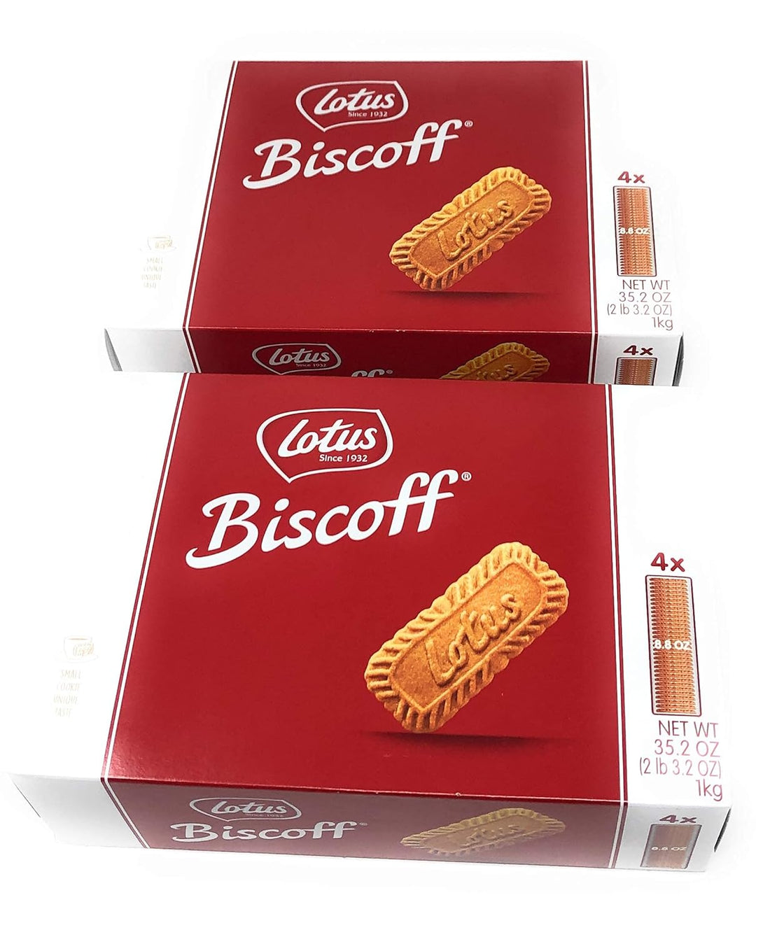 Lotus Biscoff Cookies 2 Boxes (4 Packets per Box) - Pack of 4