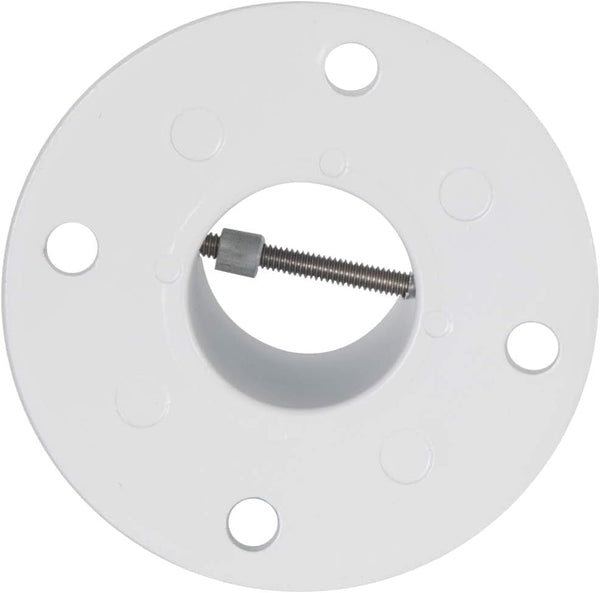 HECASA Deck Anchor Flange Cast Above Ground Pool Ladders Handrails or Slide | 1 7/8" Inch Diameter of 1.9" Aluminum White (1Pc)