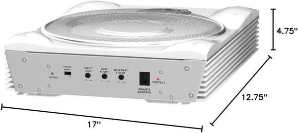 Pyle Lanzar AQTB8 8-Inch 1000 Watts Low-Profile Super Slim Active Amplified Marine/Waterproof Subwoofer System - Set of 1