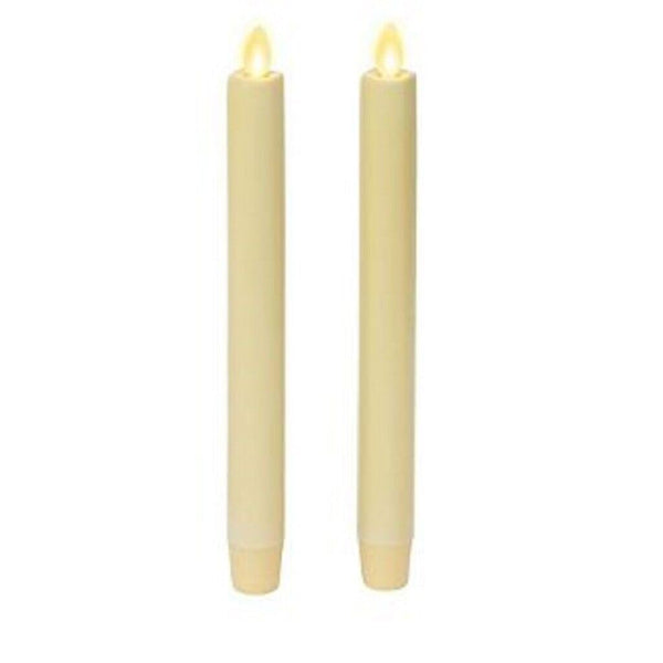 Luminara Flickering Flameless Ivory Taper Candles - Warm LED Light Flame - 2 AA Battery Operated Decor for Dining Room Table Centerpieces,