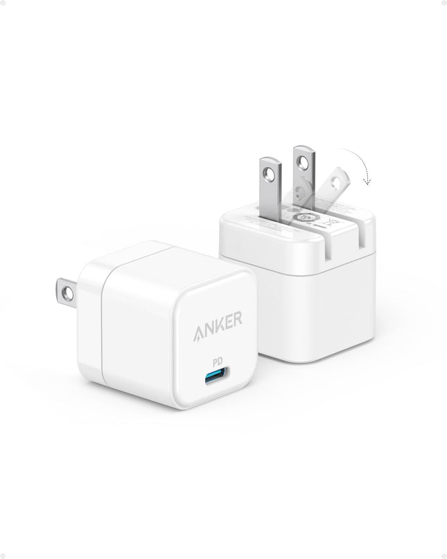 Anker USB C Charger with Foldable Plug, 20W USB C Charger Block for Iphone 16 / 15 and More Series, Galaxy, Pixel, Ipad 