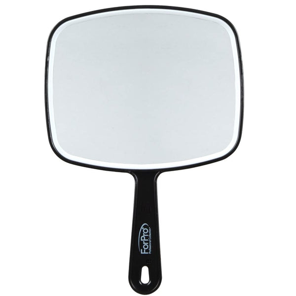 Forpro Professional Collection Premium Hand Mirror with Handle, 6.3" W X 9.6" L, Multi-Purpose Handheld Mirror with Distortion-Free Reflection, Black