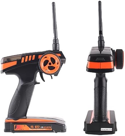 Flysky FS-GT2 RC Transmitter with FS-GR3E Receiver, 2.4GHz 2 Channel Digital Radio Controler and Receiver for RC Car Boat