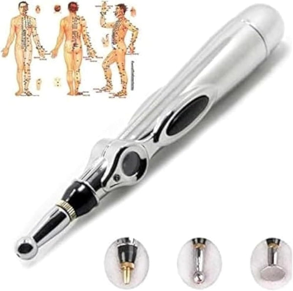 Zeerkeer Acupuncture Pen 3-In-1 Electronic Acupuncture Pen for Pain Relief, Powerful Meridian Energy Pulse Massage Pen, Includes Massaging Gel