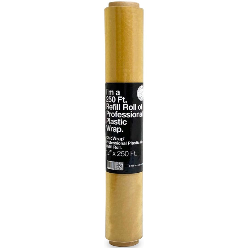 Chicwrap Plastic Wrap Refill Roll - 12 Inch X 250 Feet - Professional Grade Plastic Wrap - Disposable, BPA Free