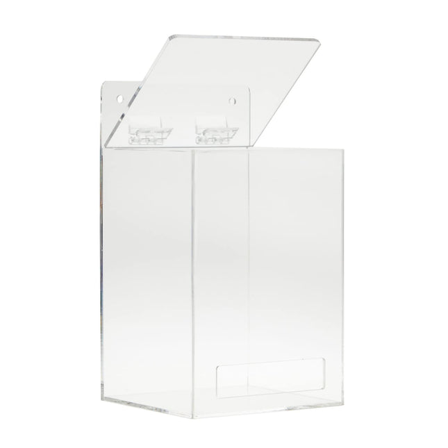 Okuna Outpost Acrylic Wall Mount Dispenser for Gloves, Shoe Covers, Hairnet Holder, Beard Nets Storage (5 X 4.5 X 8.5 In