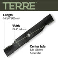 Terre Products, 3 Pack High Lift Lawn Mower Blades, 48 Inch Deck, Compatible with Poulan, Craftsman, Husqvarna YTH2348, YTH24V48, Replacement for