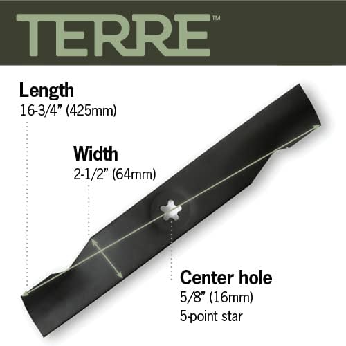 Terre Products, 3 Pack High Lift Lawn Mower Blades, 48 Inch Deck, Compatible with Poulan, Craftsman, Husqvarna YTH2348, YTH24V48, Replacement for