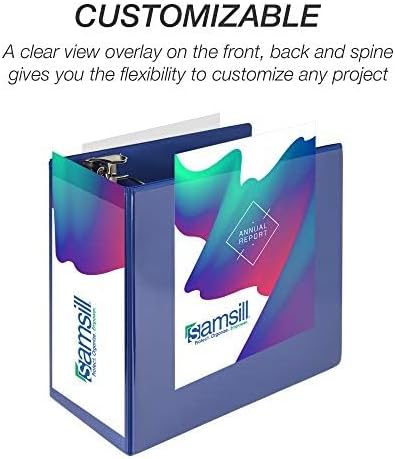 Samsill Durable 6 inch 3 Ring Binder, Locking D Ring 100% Recycled Chipboard, Blue, 2 Pack 2 Pack 6 Inch Blue