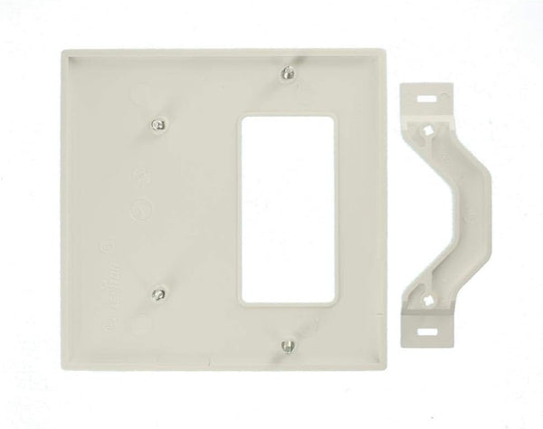 Leviton 80708-W 2-Gang 1-Blank 1-Decora/Gfci Device Combination Wallplate, Standard Size, White