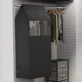 Simple Houseware 15"W x 54"H Garment Cover with Bottom Seal & Clear Window | for Clothes Rack/Closet/Hanging Clothes, Dark Gray 54" x 15"