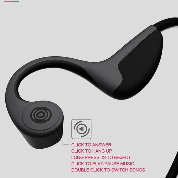 Bone Conduction Headphones Bluetooth 5.0 Open Ear Wireless Titanium HiFi Stereo with Mic Sweatproof Sports Headphones for Running Driving Cycling