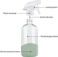 HOMBYS 8 Oz Empty Clear Glass Spray Bottles with Silicone Sleeve Protection Refillable Containers for Cleaning Solutions, Essential Oils, Misting