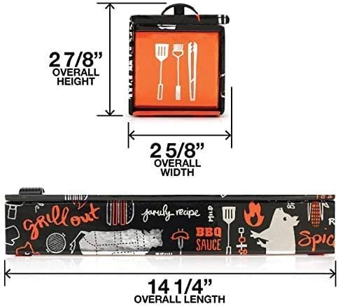 ChicWrap BBQ Tools Refillable Foil Dispenser - One 12"x 30' Roll of Professional Grade Aluminum Foil - Reusable Dispenser w/Slide Cutter - Kosher