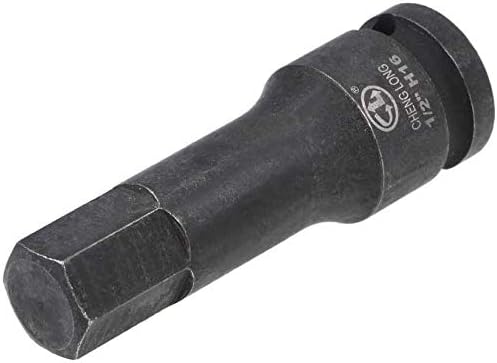 16mm Hex Impact Bit Socket, 1/2" Drive H16 Allen Socket, Cr-Mo Steel | Lengthen Hex Screwdriver Adapter for Electric Ratchet Wrenches Fastening Screws