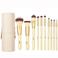 Matto Makeup Brushes 10-Piece Golden Makeup Brush Set with Foundation Powder Mineral Eye Face Make up Brushes Holder