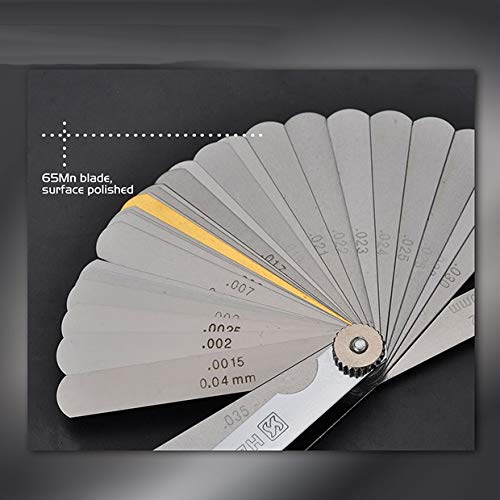 Edward Tools Harden 32 Piece Feeler Gauge Set - Metric/Inch - (0.04-0.88 mm) - Thickness Gauge Measuring Tool for Spark Plug, Guitar, 3 D Printing