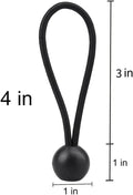 AOPRIE 30 Pack Bungee Balls, Black Ball Bungee Heavy Duty Heavyweight 4 inches Tarp Bungee Cords, Weather Resistant Tie Down Strap 4mm Thickness -