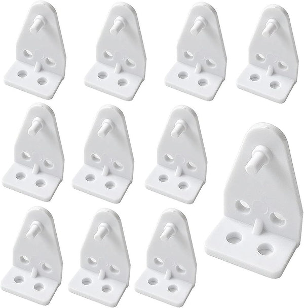 Cutelec 8pcs Hold Down Bracket Bottom Rail Hold Clips White Plastic on 1inch Mini Blinds