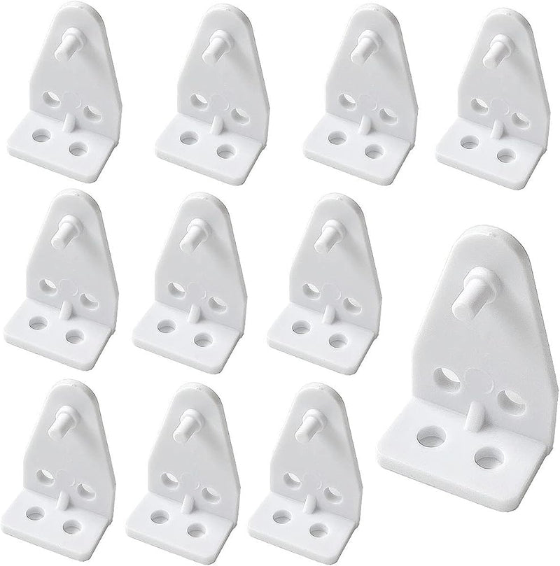 Cutelec 8pcs Hold Down Bracket Bottom Rail Hold Clips White Plastic on 1inch Mini Blinds