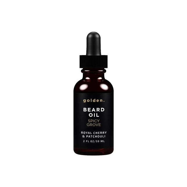 Golden Grooming Beard Oil for Men | Natural Growth Kit with Castor Oil, Jojoba O