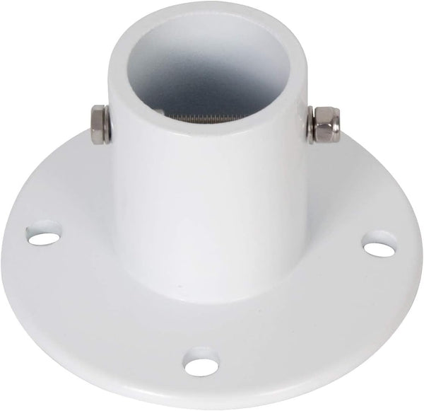 HECASA Deck Anchor Flange Cast Above Ground Pool Ladders Handrails or Slide | 1 7/8" Inch Diameter of 1.9" Aluminum White (1Pc)