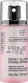 Catrice Prime & Fine Illuminating Dewy Glow Spray, Pack of 1 | Prime, Set & Refresh Makeup, Lightweight, Quick-Dry Face Mist for Hydrated, Glass
