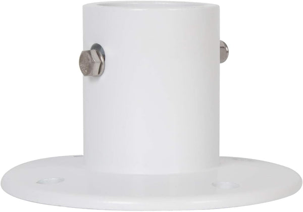 HECASA Deck Anchor Flange Cast Above Ground Pool Ladders Handrails or Slide | 1 7/8" Inch Diameter of 1.9" Aluminum White (1Pc)