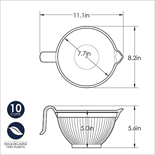 Nordic Ware Better Batter Bowl, White, 10 Cups 10 Cups White