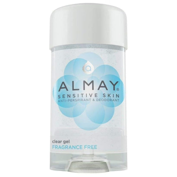Almay Sensitive skin Clear Gel, Anti-Perspirant & Deodorant, Fragrance Free, 2.25-Ounce Stick (Pack of 6) Fragrance Free 2.25 Ounce (Pack of 6)