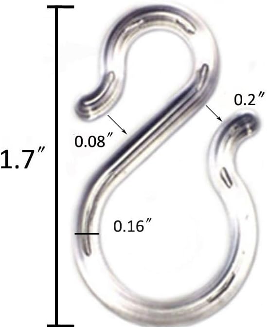 24PCS 1.7〞Clear Plastic Punch Bowl Cup S Hooks Hangers