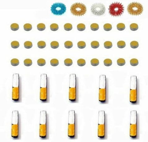 HPS Sujok Therapy Acupressure (30 Byol Point + 10 Bar) Magnets +5 Sujok Rings