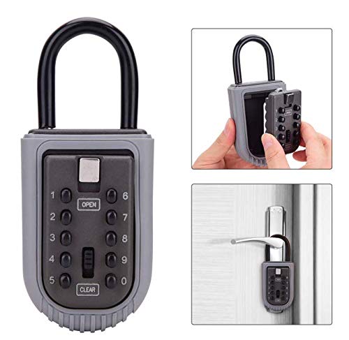 Key Lock Box,Realtor Key Lock Box Safe Lockbox 10-Digit Push Button Combination 