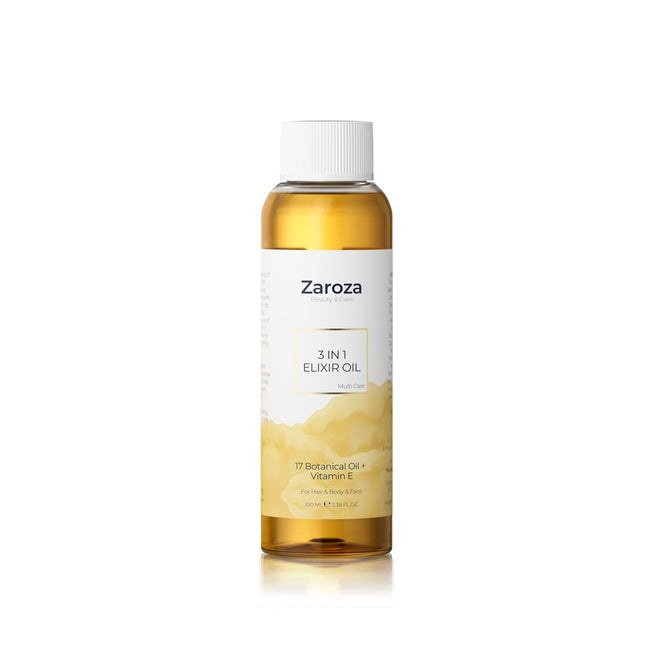 3-In-1 Elixir Oil â Organic Face, Body & Hair Oil with Vitamin E & 17 Botanical Oils â Moisturizing & Nourishing Tre