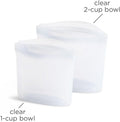 Stasher Premium Silicone Reusable Food Storage Bags, 2-Pack, Clear, Multi-Use Food Storage Bags, Lunch Bag, Travel Containers, BPA Free,
