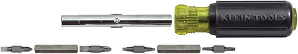 Klein Tools 32500 11-In-1 Screwdriver / Nut Driver Set, 8 Bits (Phillips, Slotted, Torx, Square), 3 Nut Driver Sizes, Cushion Grip Handle