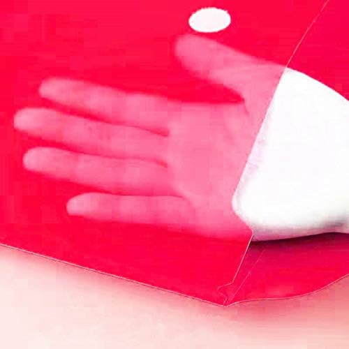 Poly Envelope 12 Pcs Document Envelopes with Snap Button Quality Clear Document Folder for A4 Size (Red)